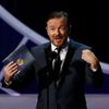 Ricky Gervais presents the award for Outstanding Writing For A Variety Series during the 66th Primetime Emmy Awards in Los Angeles