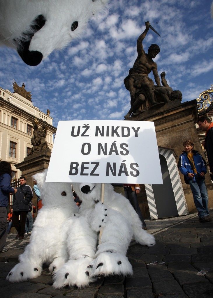 Demonstrace ledních medvědů