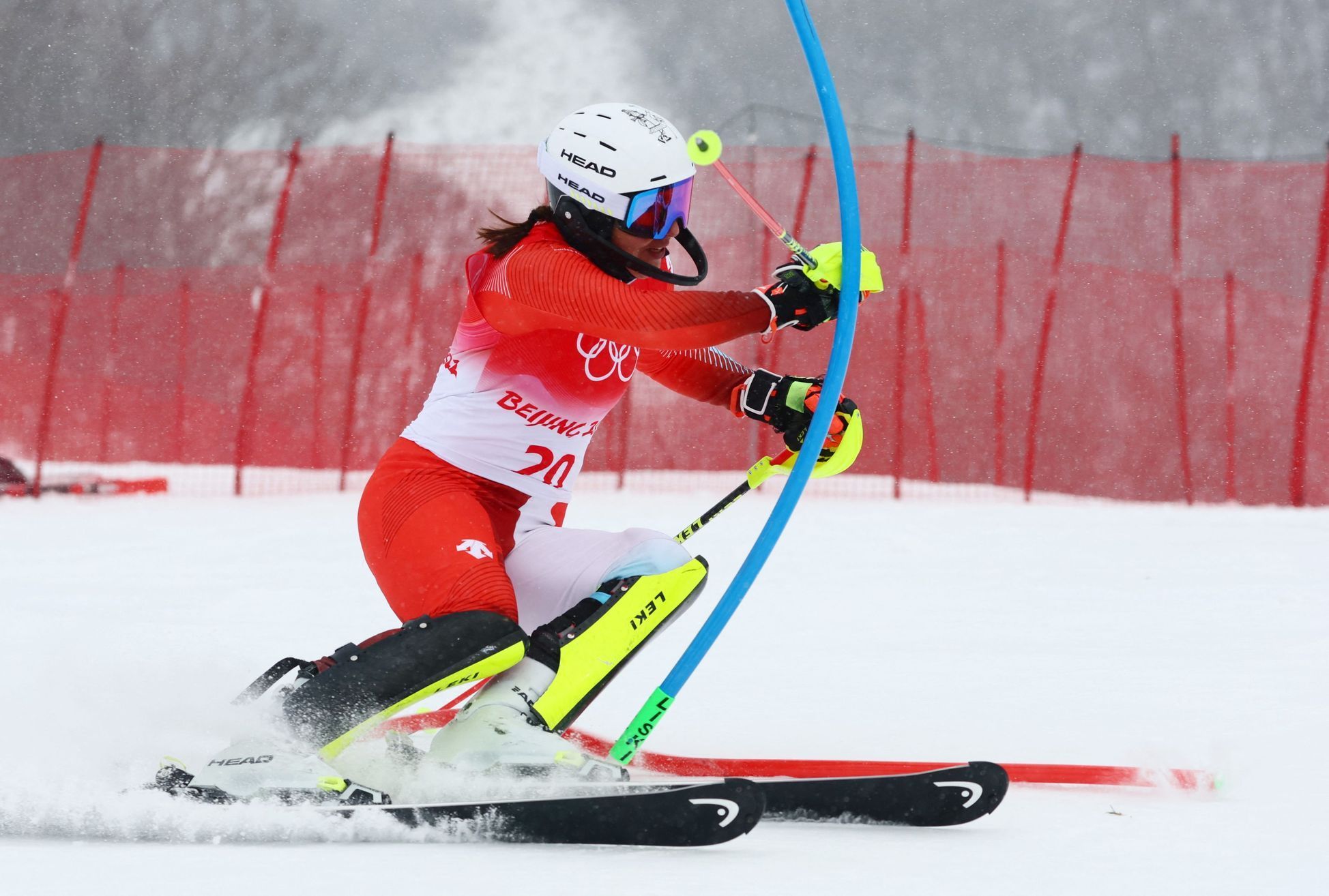 Wendy Holdenerová v kombinačním slalomu na ZOH 2022 v Pekingu