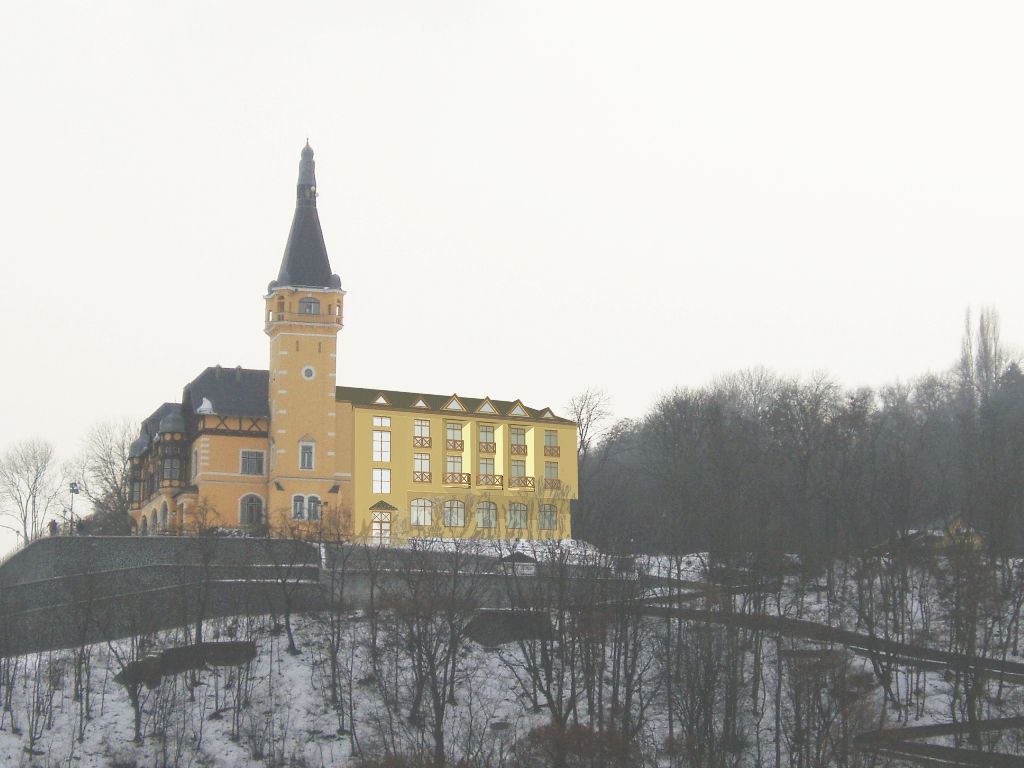 Vizualizace hotelu na Větruši v Ústí nad Labem