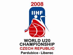 Logo mistrovství světa hokejistů do dvaceti let, které proběhne na přelomu roku 2008 v Pardubicích a Liberci.
