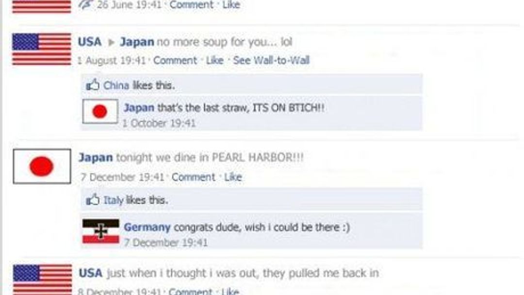 Druhá světová válka na Facebooku! Dějepis v kostce... :-)