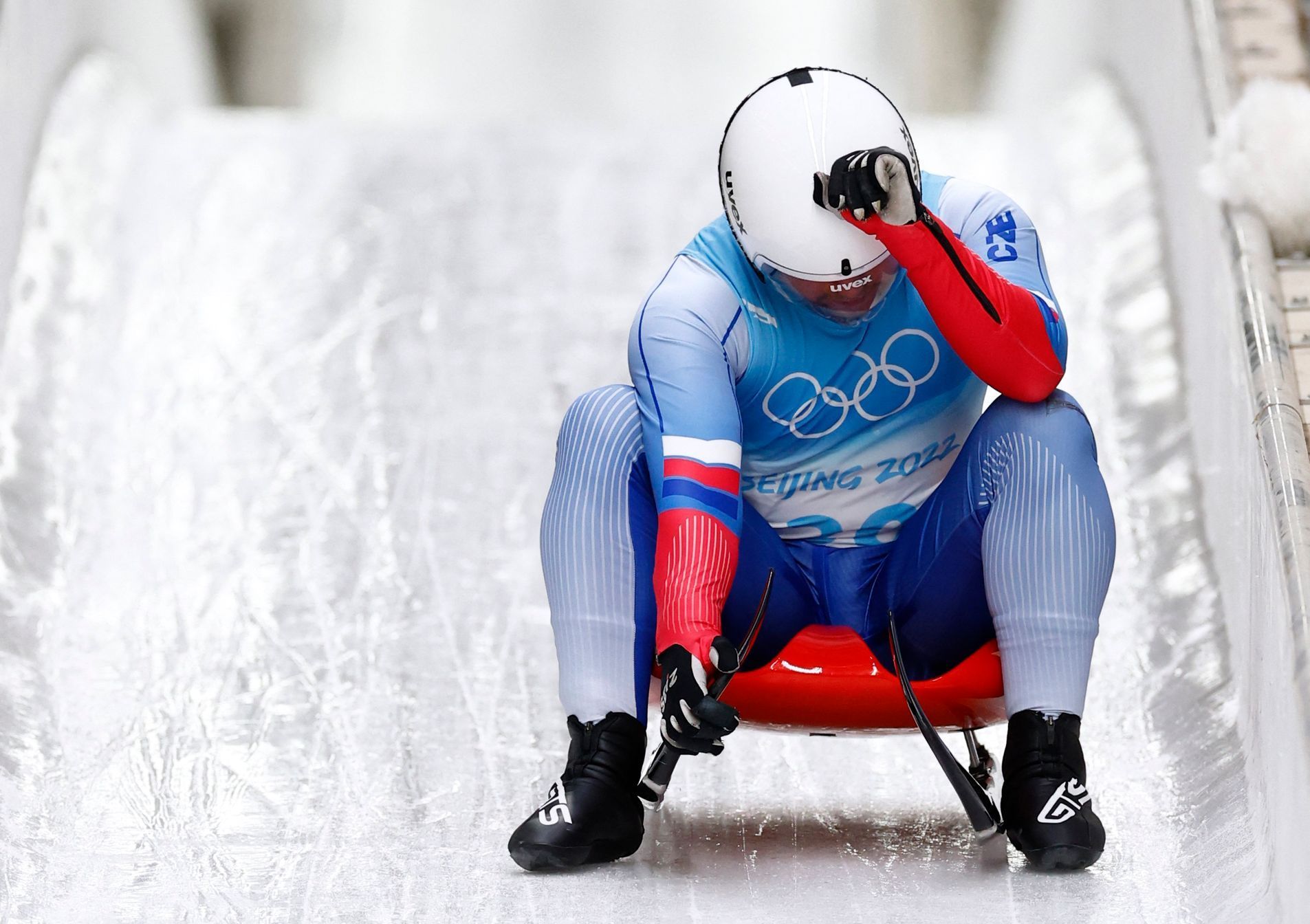 Michael Lejsek při olympijském závodě v Pekingu 2022