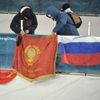 Sovětská a ruská vlajka na ZOH 2018