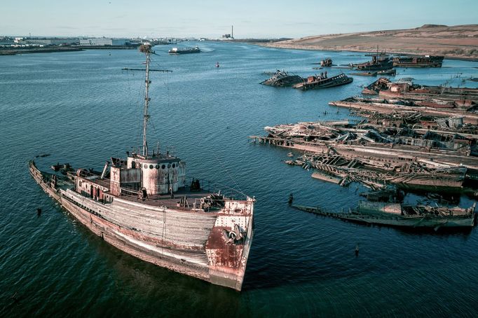 Hřbitov remorkérů - Staten Island, New York, USA