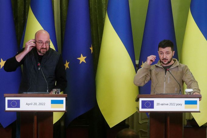 Charles Michel a Volodymyr Zelenskyj v Kyjevě