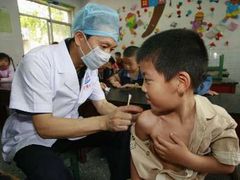 Preventivní prohlídka ve školce v provincii S'-čchuan