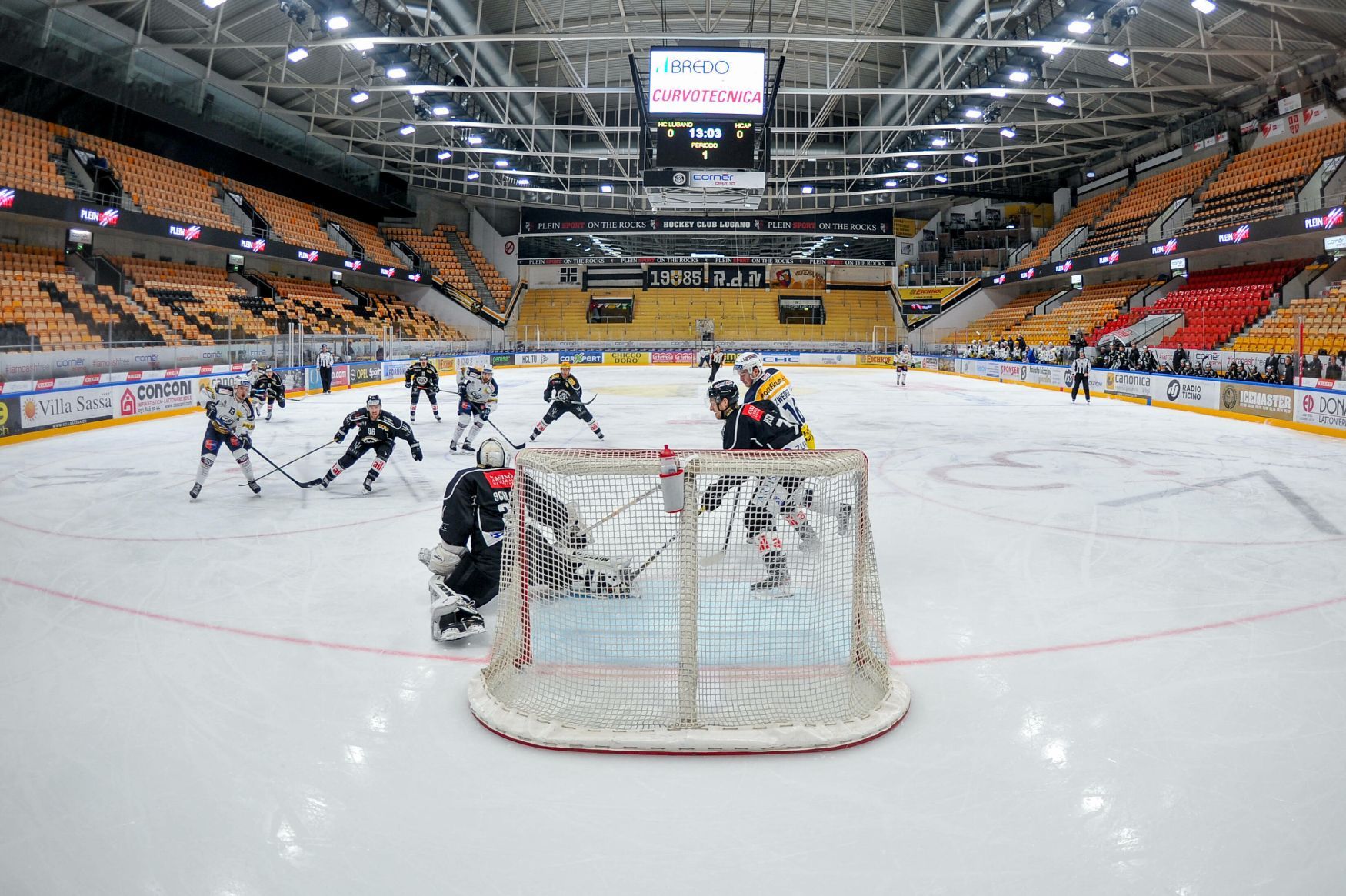 hokej, švýcarská liga 2019/2020, Lugano - Ambri-Piotta, zápas bez diváků kvůli koronaviru