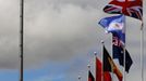 Flags of participant countries fly above the Riverbank Arena in the London 2012 Olympic Park at Stratford in London July 13, 2012. REUTERS/Luke MacGregor (BRITAIN - Tags: SPORT OLYMPICS) Published: Čec. 13, 2012, 4:19 odp.