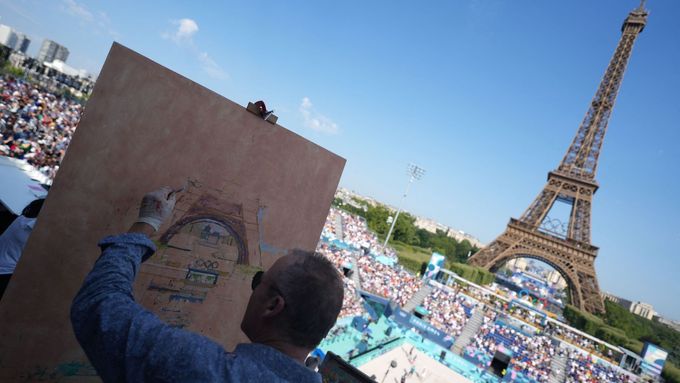 Malíř na olympijských hrách v Paříži