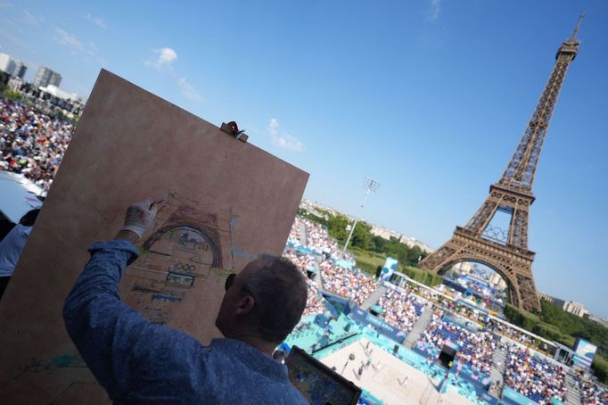 Malíř na olympijských hrách v Paříži