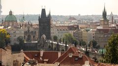 Praha, panorama, Pražský hrad, pohled ze střech, Praha z výšky