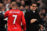 Zápas pro Davida Beckhama skončil předčasně. Byl vystřídán koučem Capellem