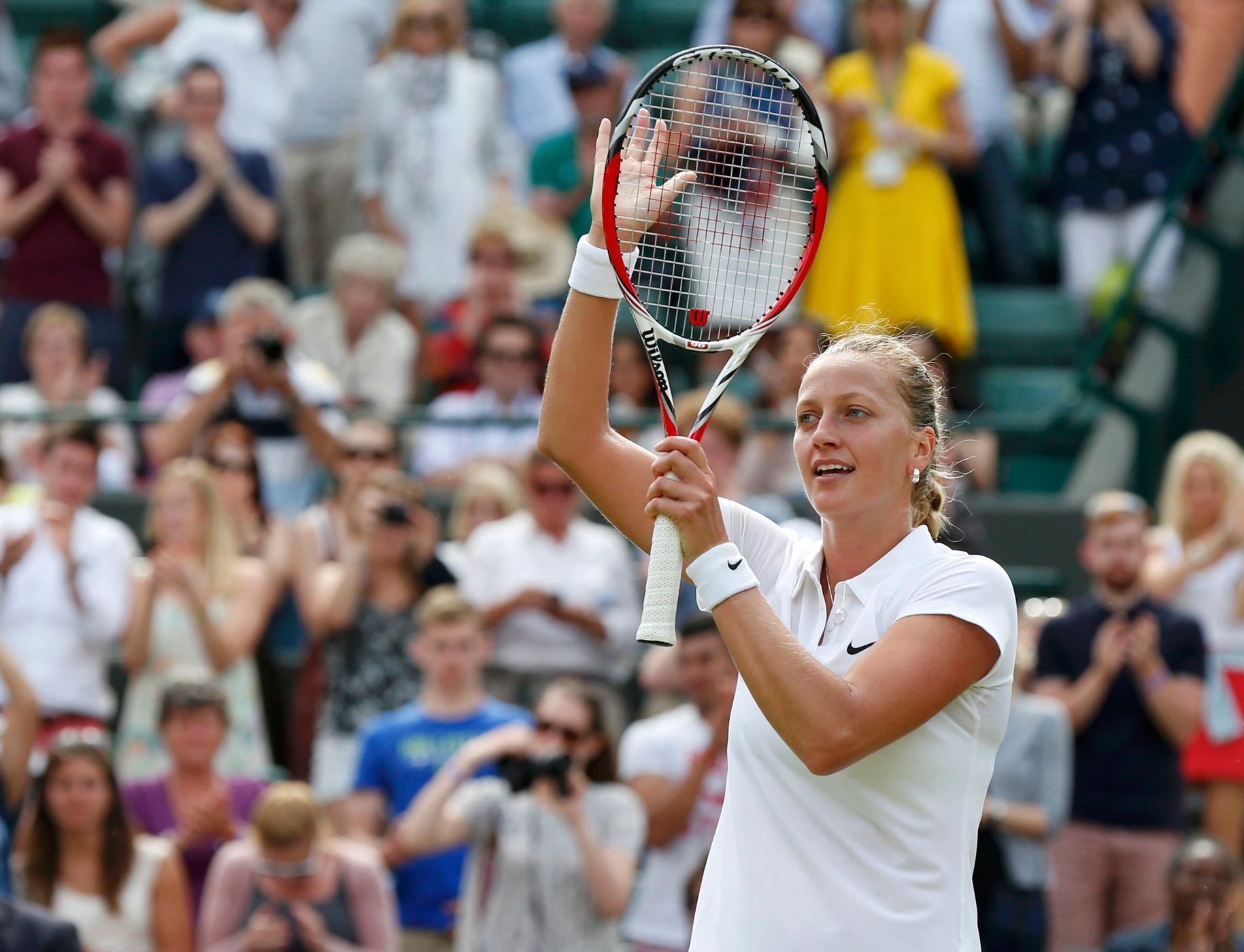 Petra Kvitová slaví postup do třetího kola Wimbledonu 2014