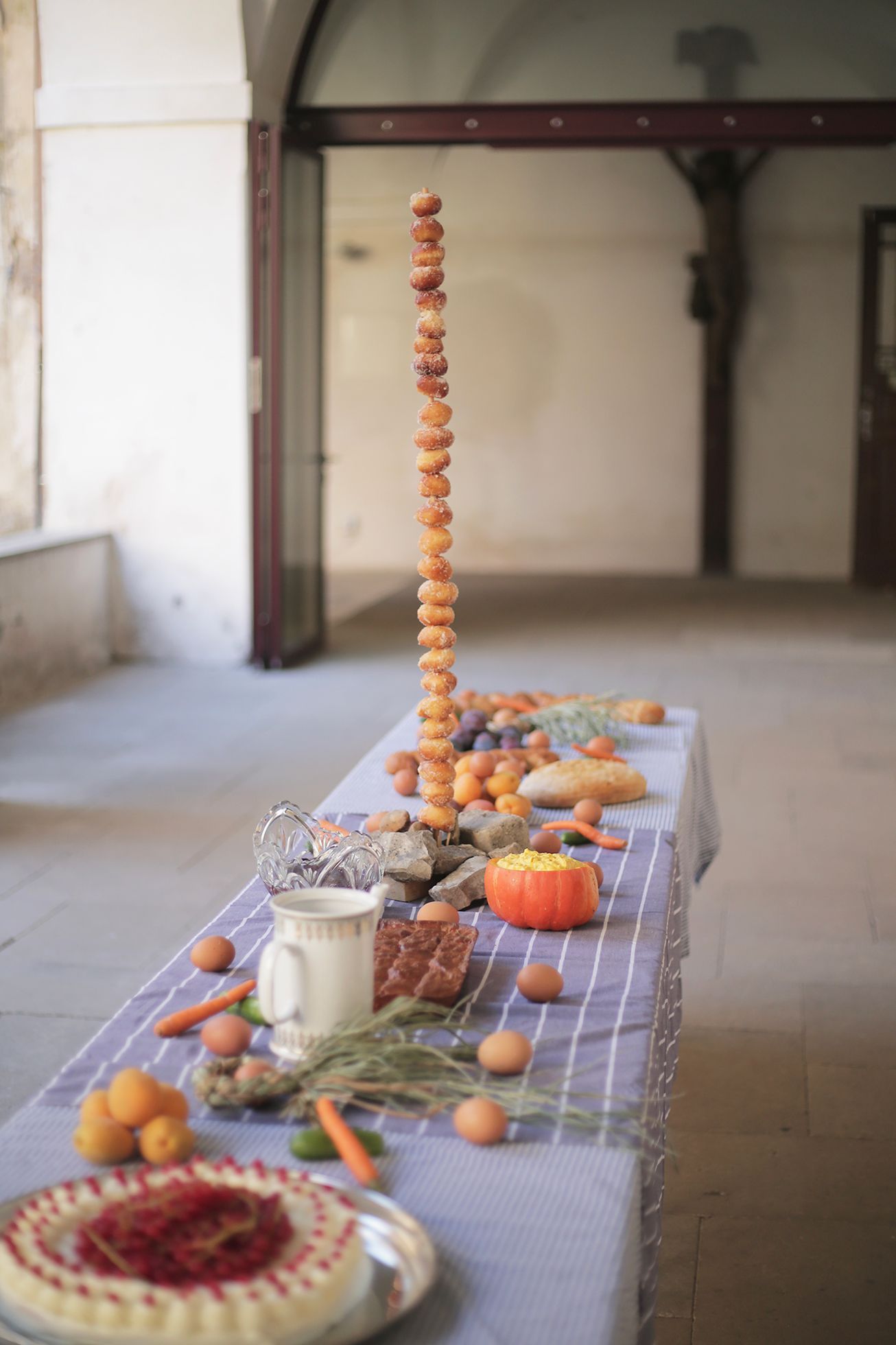 jedlé instalace, jedlé umění, dekorace, instalace, jídlo, umění, kreativita