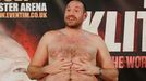 Tyson Fury na tiskové konferenci k odvetě s Vladimirem Kličkem