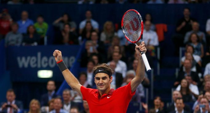 Roger Federer na turnaji v Basileji 2014