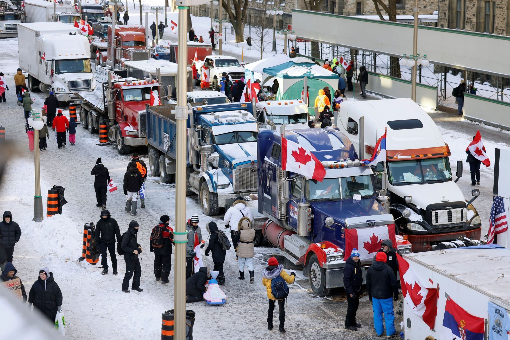 kanada, ottawa, covid, protest, únor 2022