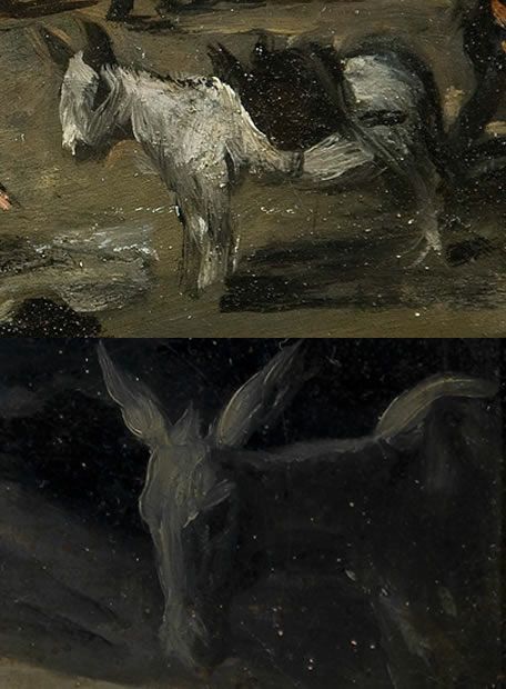 Porovnání obrazu El coloso s Goyovým Letem čarodějnic