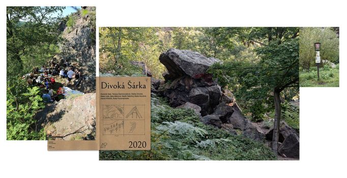 Divoká Šárka, site-specific projekt 2019 až 2022, autoři: Vojtěch Novák, Dominik Bek, Martin Netočný a David Přílučík.