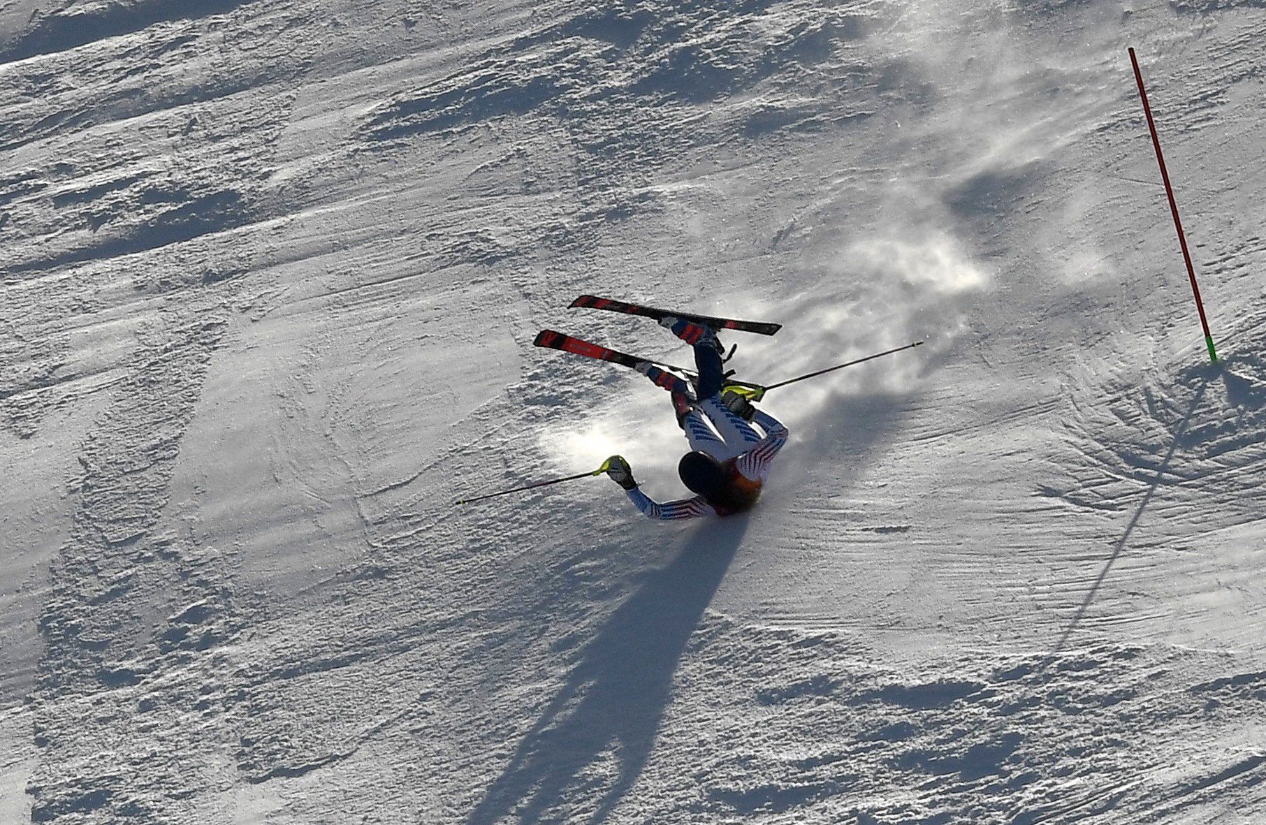 Resi Stieglerová z USA v prvním kole slalomu