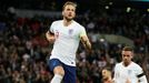 Harry Kane slaví gól na 2:0  v zápase kvalifikace ME 2020 Anglie - Česko.