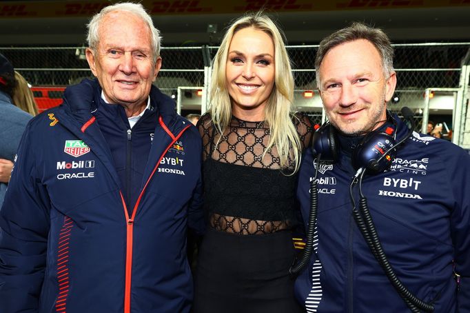 F1, VC Las Vegas 2023: Helmut Marko, Lindsey Vonnová a Christian Horner