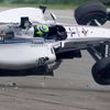 Williams Formula One driver Massa of Brazil crashes with his car in the first corner after the start of the German F1 Grand Prix at the Hockenheim racing circuit
