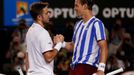 Stanislas Wawrinka a Tomáš Berdych v semifinále Australian Open 2014