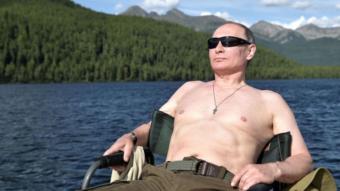 Vladimir Putin během srpnové dovolené na Sibiři.