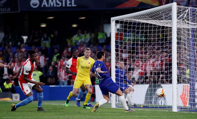 fotbal, odveta čtvrtfinále Evropské ligy, Chelsea - Slavia, druhý gól Chelsea