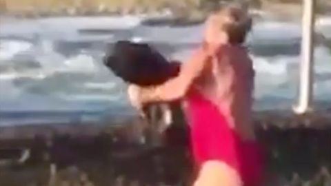 Žena vzala žraloka do rukou a hodila ho do oceánu. Video se záchranou zvířete je hitem internetu