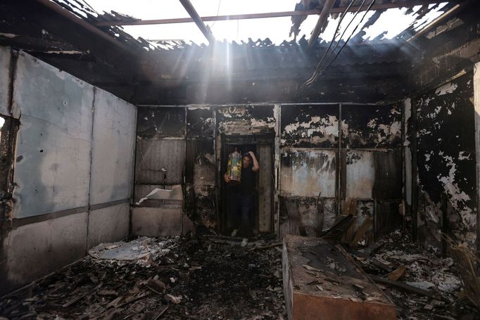 Vypálené synagoga ve městě Lod