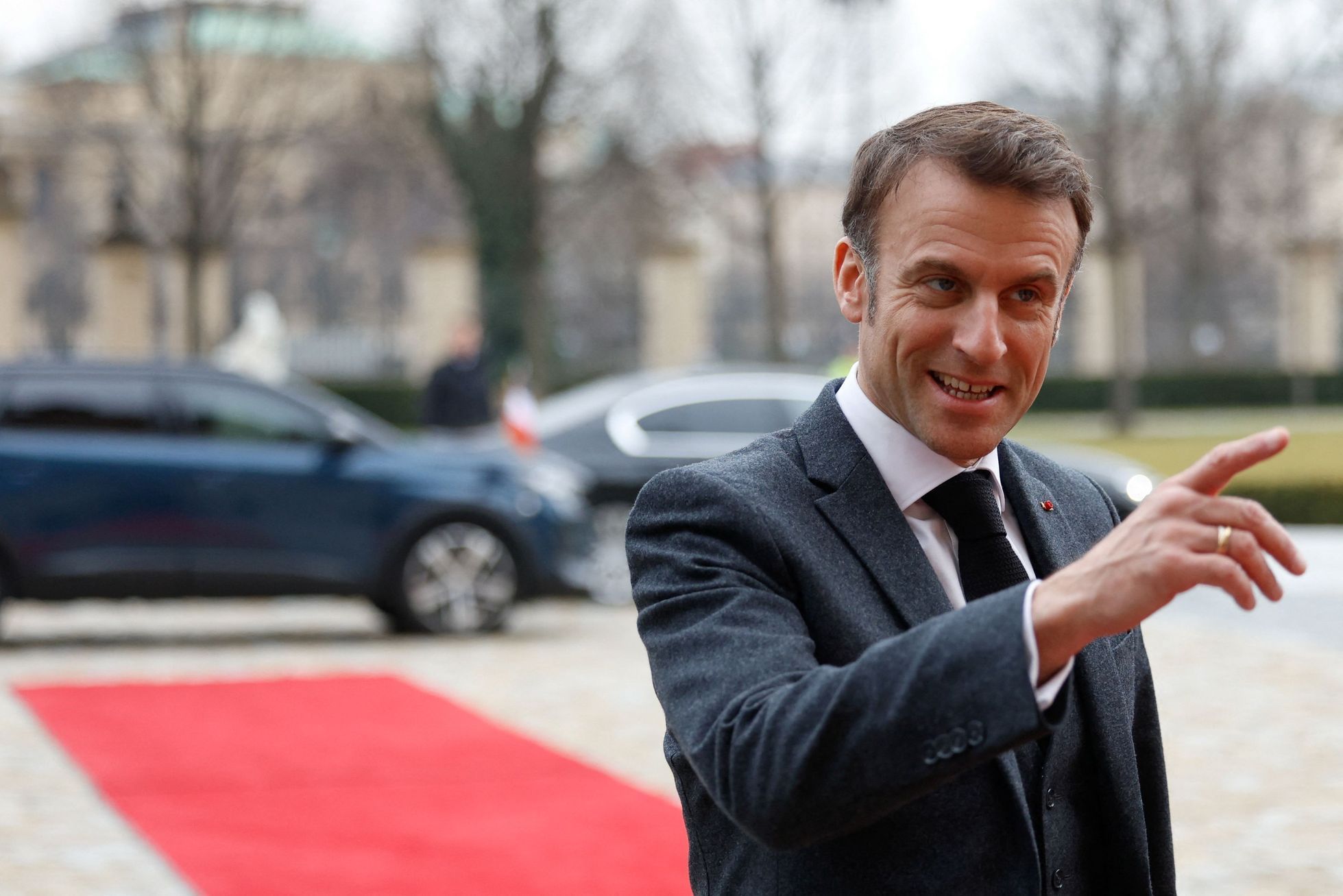 France's President Emmanuel Macron visits Prague