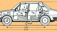 Zatímco tehdy měřil vůz Václava Klause na délku 420 centimetrů...