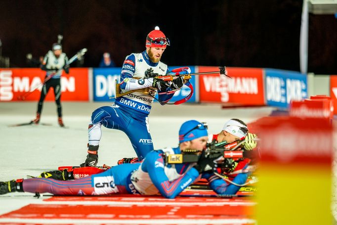 Úvodní podnik Světového poháru biatlonu ve švédském Ostersundu. Michal Šlesingr