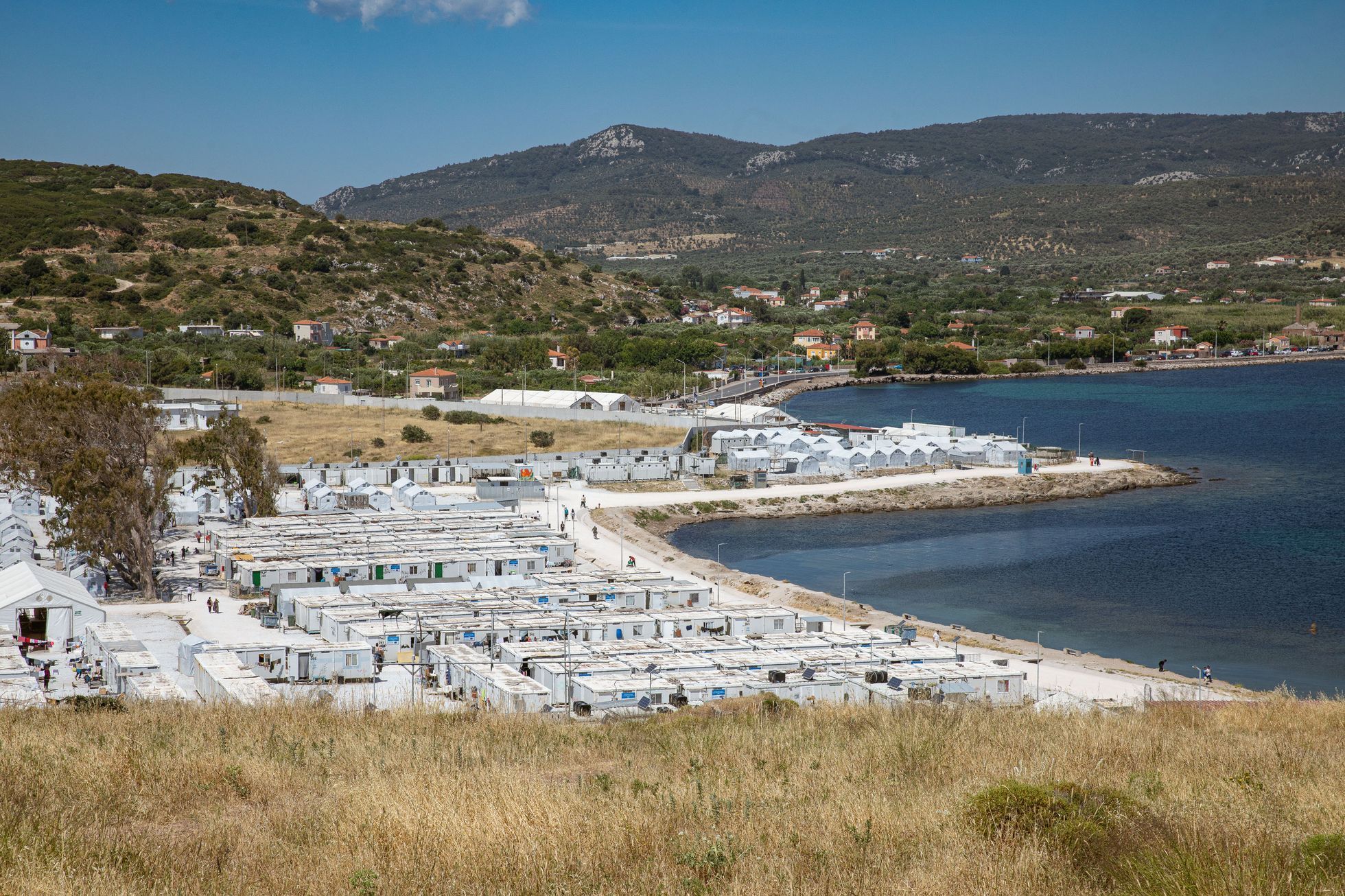 Uprchlický tábor Kara Tepe na ostrově Lesbos v Řecku, uprchlíci, migranti, uprchlická krize