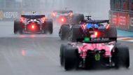 Zaváděcí kolo na mokré vozovce ve sprintu v rámci Velké ceny Miami F1 2025