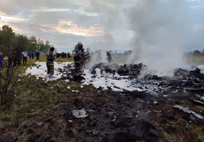 Letadlo, které se zřítilo v Tverské oblasti.