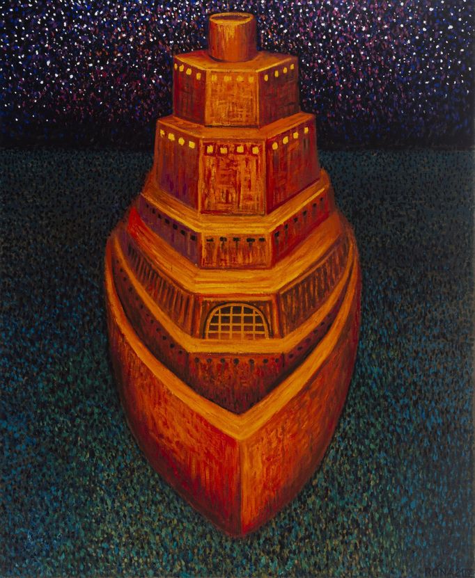 Jaroslav Róna: Archa II, 2021, olej na plátně, 110 x 90 cm.