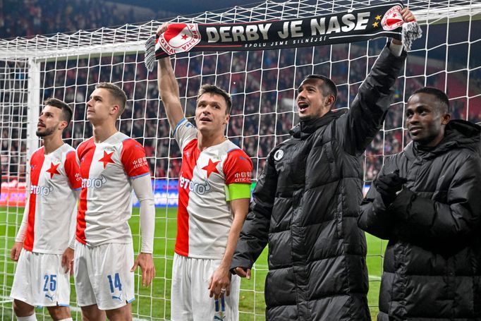 Radost slávistů po vítězném derby