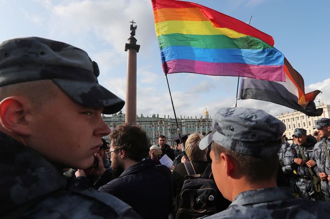 Protivládní protesty v Rusku, které rozehnala policie.