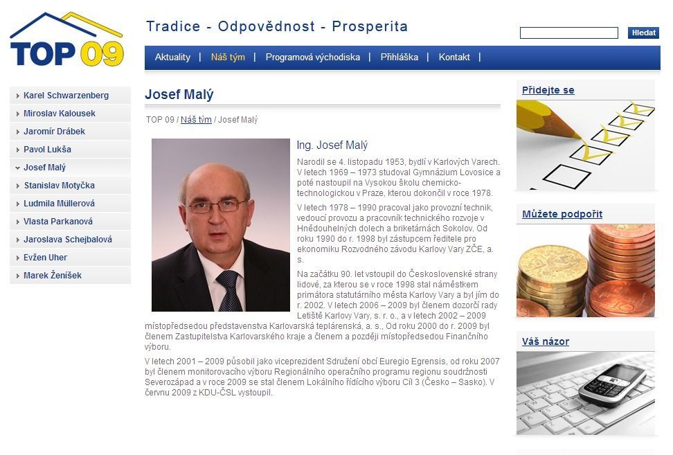 Top 09: Josef Malý