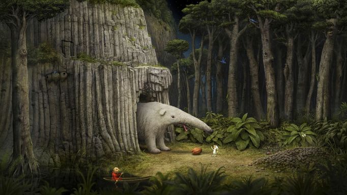 Adolf Lachman: Samorost 3 - Mravenečník, 2016, digitální malba, počítačová hra studia Amanita Design.