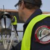A crew member prepares the Solar Impulse aircraft before take off at Payerne airport May 24, 2012. The Solar Impulse HB-SIA prototype aircraft, which has 12,000 solar cells built into its 64.3 metres (193 feet) wings, attempted its first intercontinental flight from Payerne to Rabat in Morocco with a few days for a technical stop and a change of pilot in Madrid. This flight will act as a final rehearsal for the 2014 round-the-world flight. REUTERS/Denis Balibouse (SWITZERLAND - Tags: TRANSPORT SCIENCE TECHNOLOGY SOCIETY) Published: Kvě. 24, 2012, 7:42 dop.