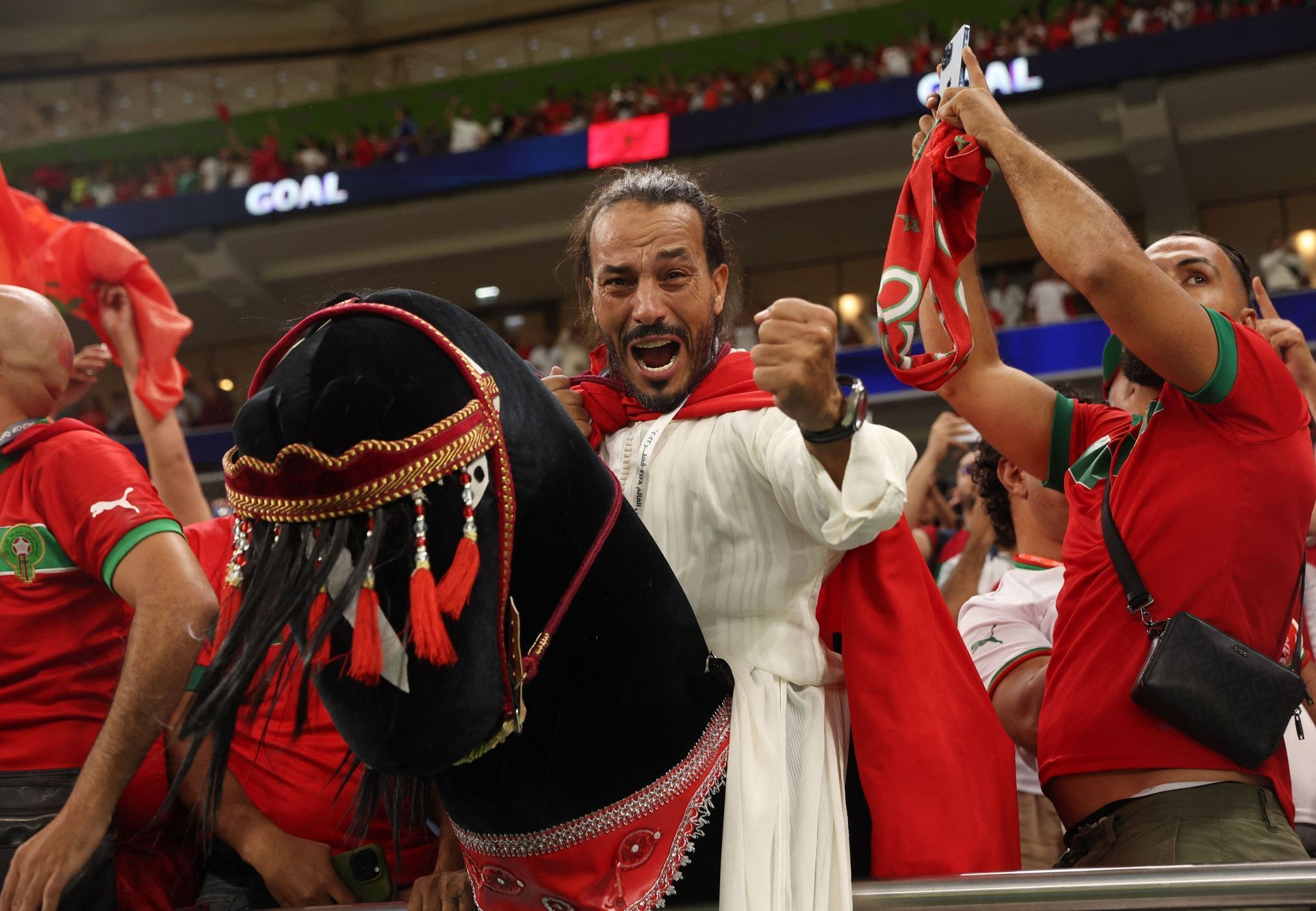 Fanoušci během zápasu Belgie - Maroko, fotbalové MS v Kataru 2022