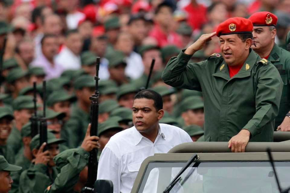 Hugo Chávez v Caracasu.