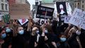 Demonstrace proti potratovému zákonu v Polsku.