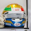 A helmet of Sauber Formula One driver Gutierrez of Mexico is pictured before the third practice session of the Russian F1 Grand Prix in the Sochi Autodrom circuit.