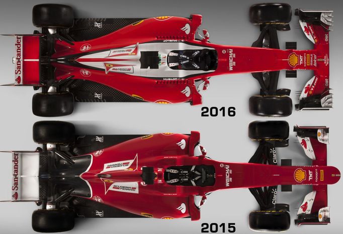 F1. Ferrari SF15-T (2015) vs.SF16-H (2016)